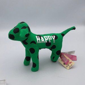 Victoria’s Secret PINK Plush green HAPPY dog black polka dots New with tags